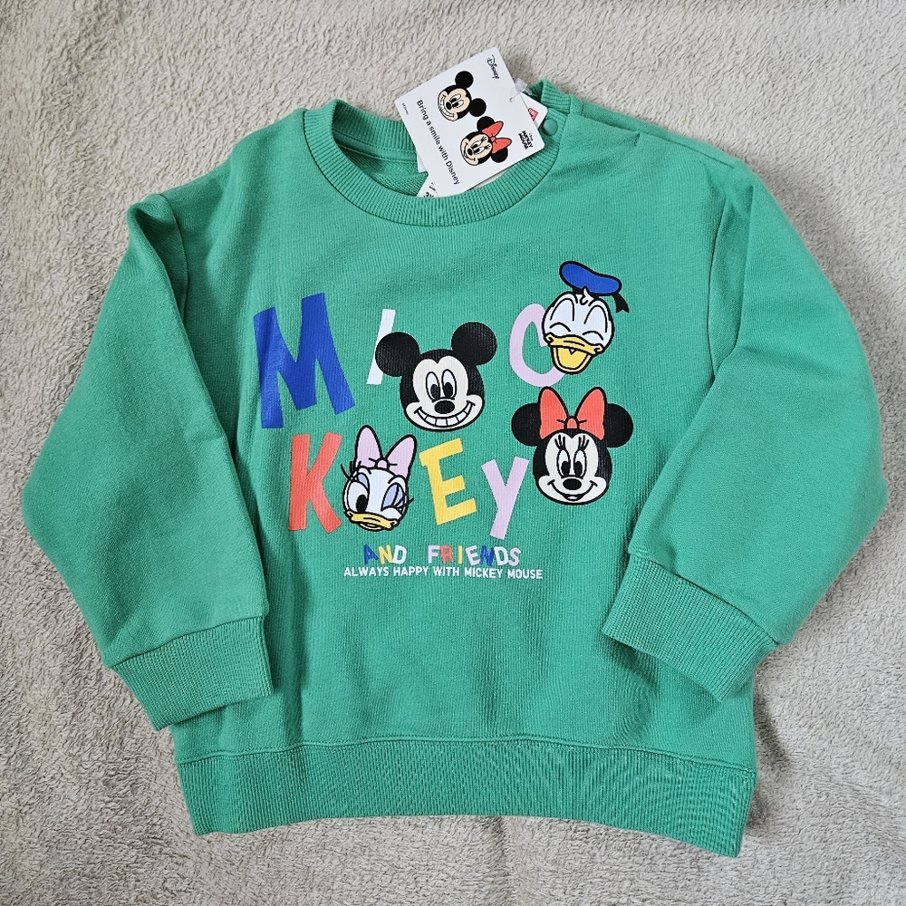Uniqlo Baby Toddler Green Disney Long Sleeve Sweatshirt 3Y - NWT